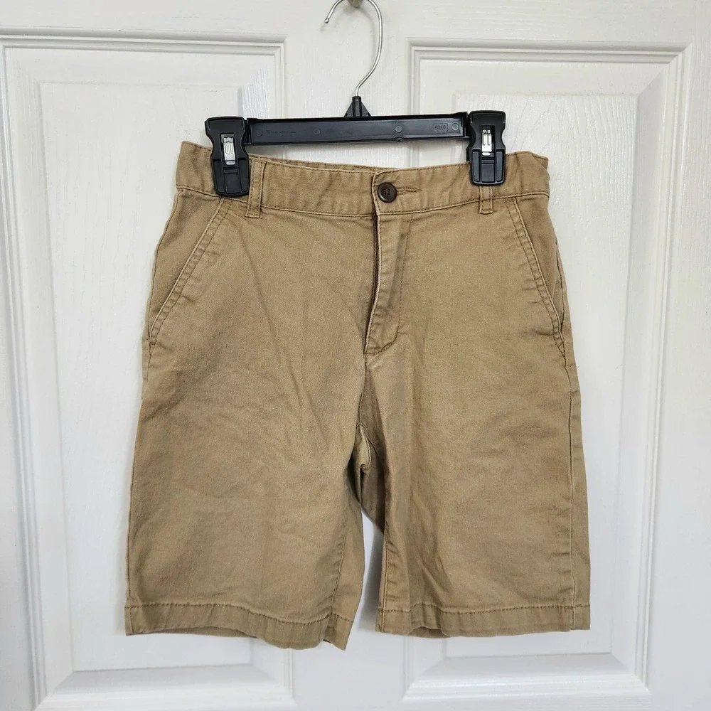 Old Navy Boys Khaki Chino Shorts Tan School Uniform Size 10 Cotton Twill
